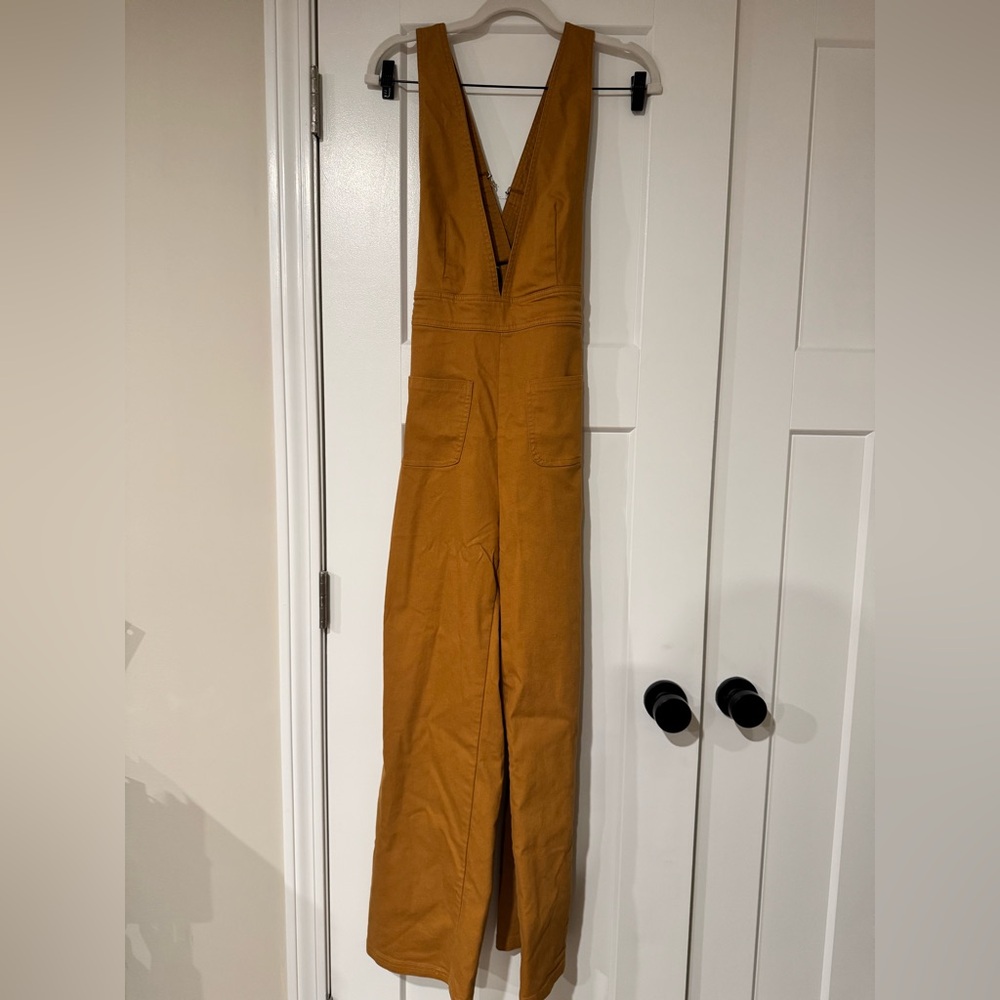 Rustic Orange Plunge Jumpsuit